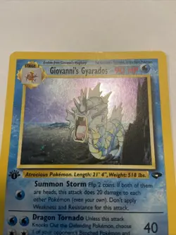 1st Edition Giovanni’s Gyarados Holo Gym Challenge 5/132 #5 LP to NM Pokemon - Image 2