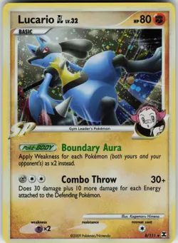 Lucario GL 8/111 RR Rare Rising Rivals Holo Pokemon - Image 1