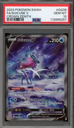 Pokemon Suicune V Crown Zenith Galarian Gallery Full Art #GG38 PSA 10 Gem Mint - Image 1