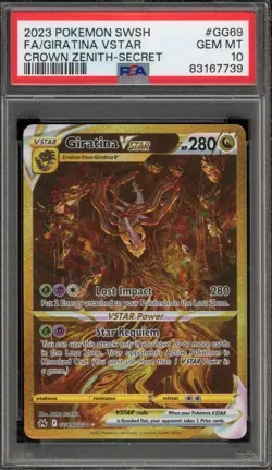 Pokemon Giratina VSTAR Crown Zenith Secret Rare Full Art #GG69 PSA 10 Gem Mint - Image 1