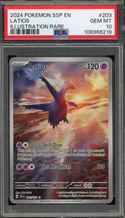 Pokemon Latios Surging Sparks Illustration Rare #203 PSA 10 Gem Mint - Image 1