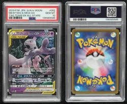 Mewtwo & Mew GX Japanese Pokemon Sun Moon Tag Team All Stars (SM12a) PSA 10 - Image 3
