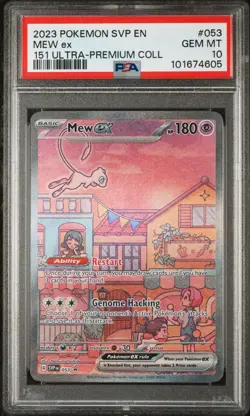 2023 POKEMON SVP EN-SV BLACK STAR PROMO 151 ULTRA-PREM COLL #053 MEW EX PSA 10 - Image 1