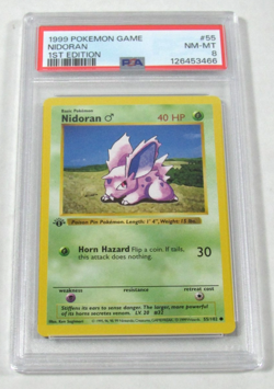 1999 Pokemon Game NIDORAN 1st Edition 55/102 PSA 8 NM-MT - Image 1