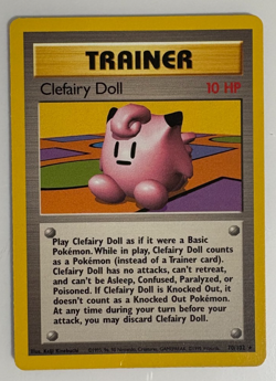 Pokemon TCG Clefairy Doll Base Set Trainer 70/102 Unlimited Rare LP - Image 1