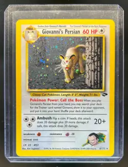 2000 Pokemon Gym Challenge Giovanni's Persian Holo #8/132 - Image 1