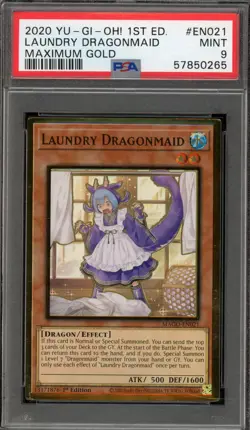 Yu-Gi-Oh! Laundry Dragonmaid Maximum Gold 1st Edition MAGO-EN021 PSA 9 Mint - Image 1