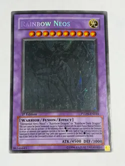 Yugioh EURO Rainbow Neos PTDN-EN044 Ghost Rare 1st Edition LP - Image 1