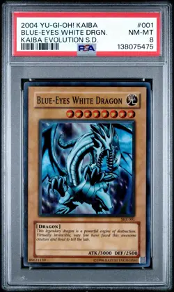 2004 Yu-Gi-Oh! Blue-Eyes White Dragon Starter Deck: Kaiba SKE Unlim Super PSA 8 - Image 1