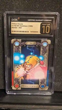 Yellow Hecate #36 1999 Yu-Gi-Oh Bandai Sealddass Card CGC PRISTINE 10!!!! - Image 1
