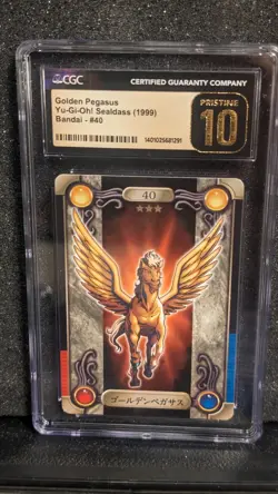 Golden Pegasus #40 1999 Yu-Gi-Oh Bandai Sealddass Card CGC PRISTINE 10!! - Image 1