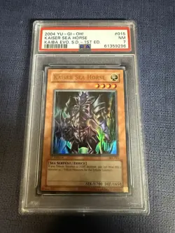 2004 Yu-Gi-Oh! Kaiser Sea Horse 1st Edition Holo PSA 7 Vintage Kaiba - Image 1