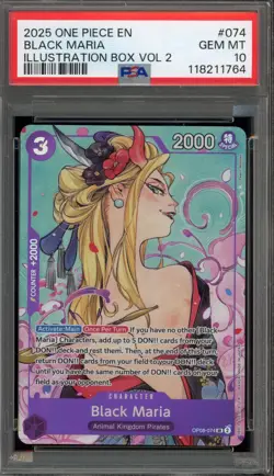 One Piece CCG Black Maria Illustration Bx. Vol. 2 OP08-074 PSA 10 Gem Mint - Image 1