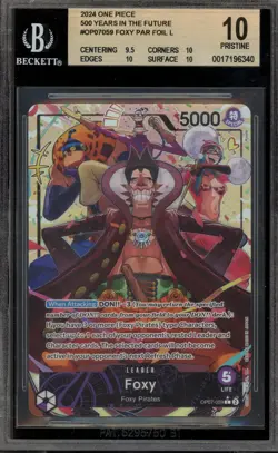 One Piece CCG Foxy 500 Years in the Future Par Foil OP07-059 BGS 10 Pristine - Image 1