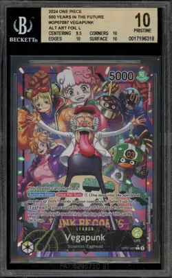 One Piece CCG Vegapunk 500 Years in the Future Alt Art Foil OP07-097 BGS 10 - Image 1