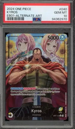 One Piece CCG Kyros Alternate Art EB01-040 PSA 10 Gem Mint - Image 1
