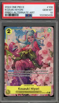 One Piece CCG Kouzuki Hiyori PRB01 Alternate Art OP06-106 PSA 10 Gem Mint - Image 1