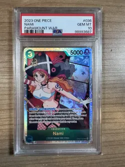 Nami 2023 One Piece OP02 Paramount War - SR - #036 PSA 10 - Image 1