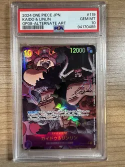 Kaido & Linlin 2024 One Piece JAPANESE OP08 Alternate Art #119 PSA 10 - Image 1