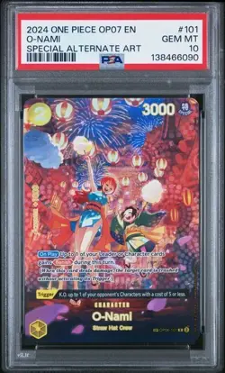 One Piece OP07-101 O-Nami(SP) 500 Years in the Future Special Alt Art PSA 10 GEM - Image 1