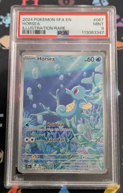 Pokemon TCG Horsea Illustration Rare Card 067/064 SV:6.5 Shrouded Fable PSA 9 - Image 1
