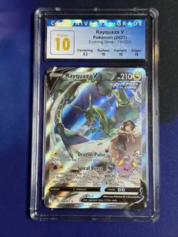Rayquaza V CGC 10 Pristine Alt Art Evolving Skies 194/203 Pokemon Card FA 2021 - Image 1