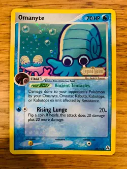 NEAR MINT! Omanyte (60/92) Stamped Reverse Holo EX Legend Maker Pokemon Card! - Image 1