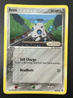 Aron 48/92 EX Legend Maker Stamped Reverse Holo Pokemon TCG Card NM - Image 1