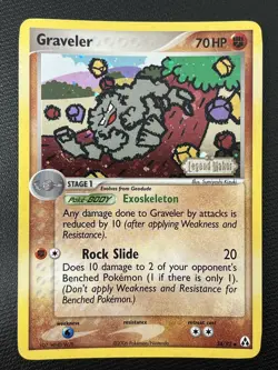 Graveler 34/92 EX Legend Maker Stamped Reverse Holo Pokemon TCG Card NM - Image 1