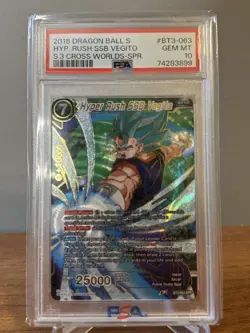 Hyper Rush SSB Vegito SPR BT3-063 PSA 10 - Gem Mint Dragon Ball Super Card Game - Image 1