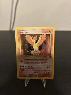 Moltres 12/62 Holo Rare Fossil Card LP Pokemon TCG - Image 1