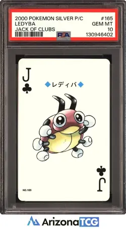 Pokemon 2000 Ledyba 165 Jack Of Clubs Silver Playing Card Japanese PSA 10 - Image 1