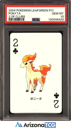 Pokemon 2004 Ponyta 2 Of Clubs LeafGreen Playing Card Japanese GEM MINT PSA 10 - Image 1