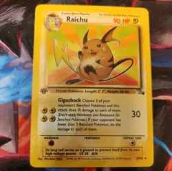 Raichu 29/62 Rare 1st Edition Fossil Pokemon Card vintage non holo - Image 1