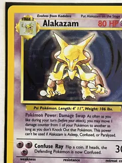 Alakazam 1/102 Base Set Holo Unlimited Rare Pokemon Card TCG #A1 - Image 2