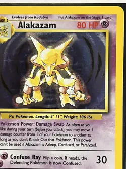 Alakazam 1/102 Base Set Holo Unlimited Rare Pokemon Card TCG #A1 - Image 3