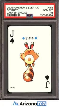 Pokemon 2000 Sentret 161 Jack Of Spades Silver Playing Card Japanese PSA 10 - Image 1