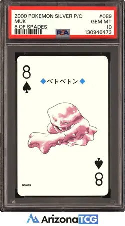 Pokemon 2000 Muk 089 8 Of Spades Pokemon Silver Playing Card Japanese PSA 10 - Image 1