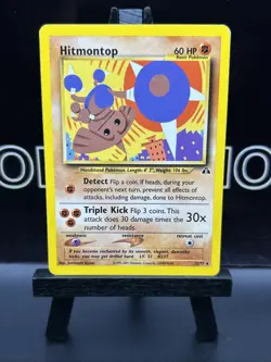 Hitmontop 22/75 Rare Unlimited Edition Neo Discovery Pokemon Card 2001 WOTC LP - Image 2