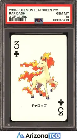 Pokemon 2004 Rapidash 3 3 Of Clubs LeafGreen Playing Card Japanese GEM MT PSA 10 - Image 1