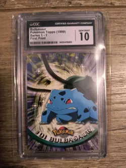 Pokemon Bulbasaur 1999 Topps Pokemon Tv Trading Card CGC 10 - Image 1