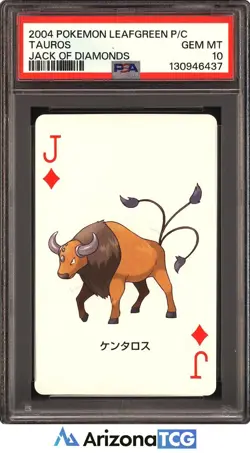 Pokemon 2004 Tauros Jack Of Diamonds LeafGreen Playing Card Japanese PSA 10 - Image 1