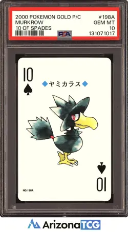 Pokemon 2000 Murkrow #198A 10 Of Spades Gold Playing Card Japanese PSA 10 - Image 1