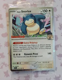 Pokemon TCG Hop's Snorlax Stamped Promo Card 117/159 GameStop Exclusive - Image 1