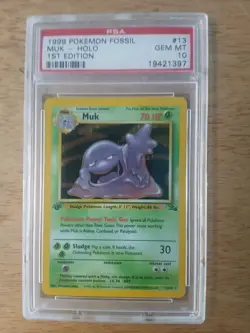 Pokemon Card 1st Edition Fossil #13 Muk Holo PSA 10 GEM MINT 1999 Vintage - Image 2