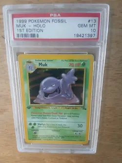 Pokemon Card 1st Edition Fossil #13 Muk Holo PSA 10 GEM MINT 1999 Vintage - Image 3