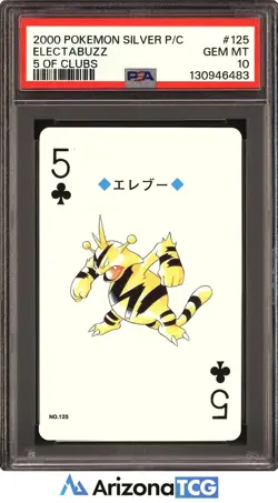 Pokemon 2000 Electabuzz 125 5 Of Clubs Silver Playing Card Japanese PSA 10 - Image 1