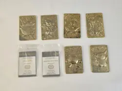 (6) 1999 Pokemon 23k Gold Plated Card Pikachu Mewtwo Poliwhirl Togepi Used - Image 1