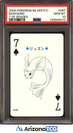 Pokemon 2000 Dewgong 087 7 Of Spades Pokemon Silver Playing Card Japanese PSA 10 - Image 1