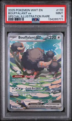 PSA 9 Bouffalant ex SIR 170/086 Scarlet & Violet White Flare Pokemon Card - Image 1